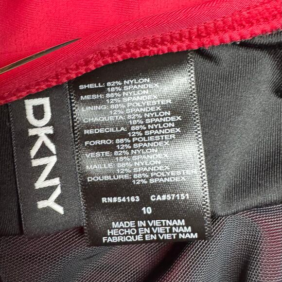 DKNY Ruffle Plunge Underwire Tummy
Control One-Piece Red Swimsuit Size 10 - Picture 6 of 6